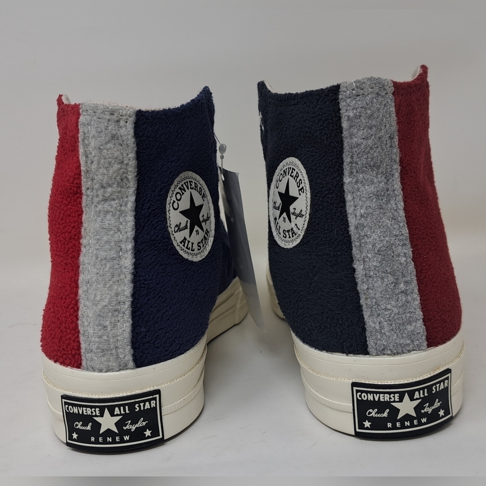 Converse Womens Chuck  70 Hi Top Upcycle Fleece 172267C Red Blue Black Gray 6 US - Picture 7 of 11